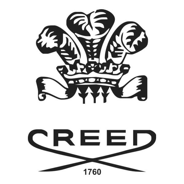 A black and white logo featuring a stylized crown with ornate details above the word 'CREED' and the year 1760 below, with two crossed swords beneath the line.