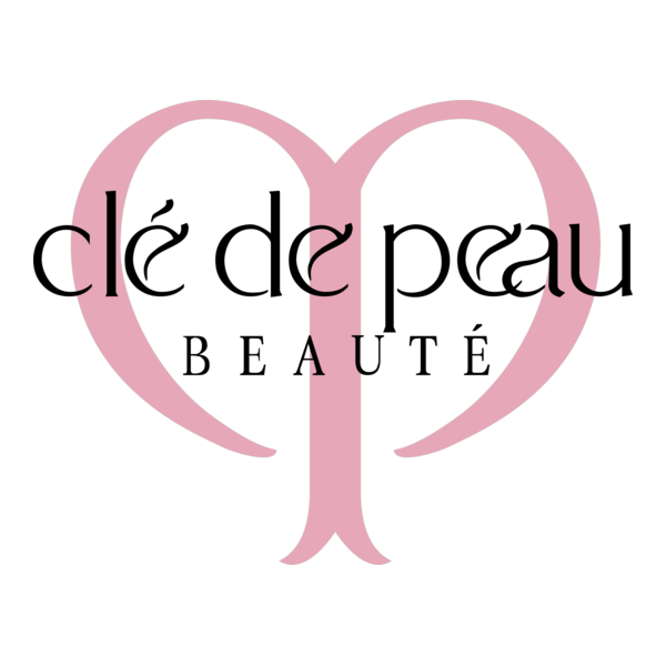 The logo features a stylized pink heart outline with the words "clé de peau BEAUTE" in black text inside, with "BEAUTE" in smaller font below "clé de peau."