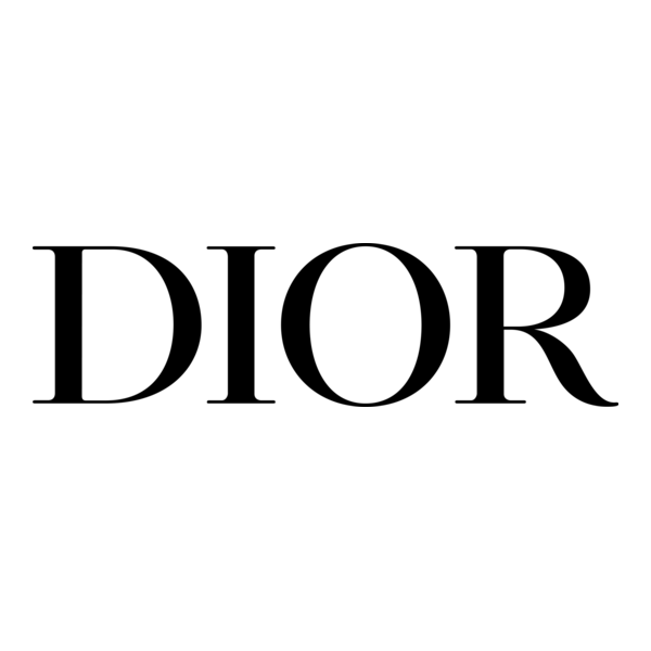 Black and white logo of the word 'DIOR' in uppercase letters