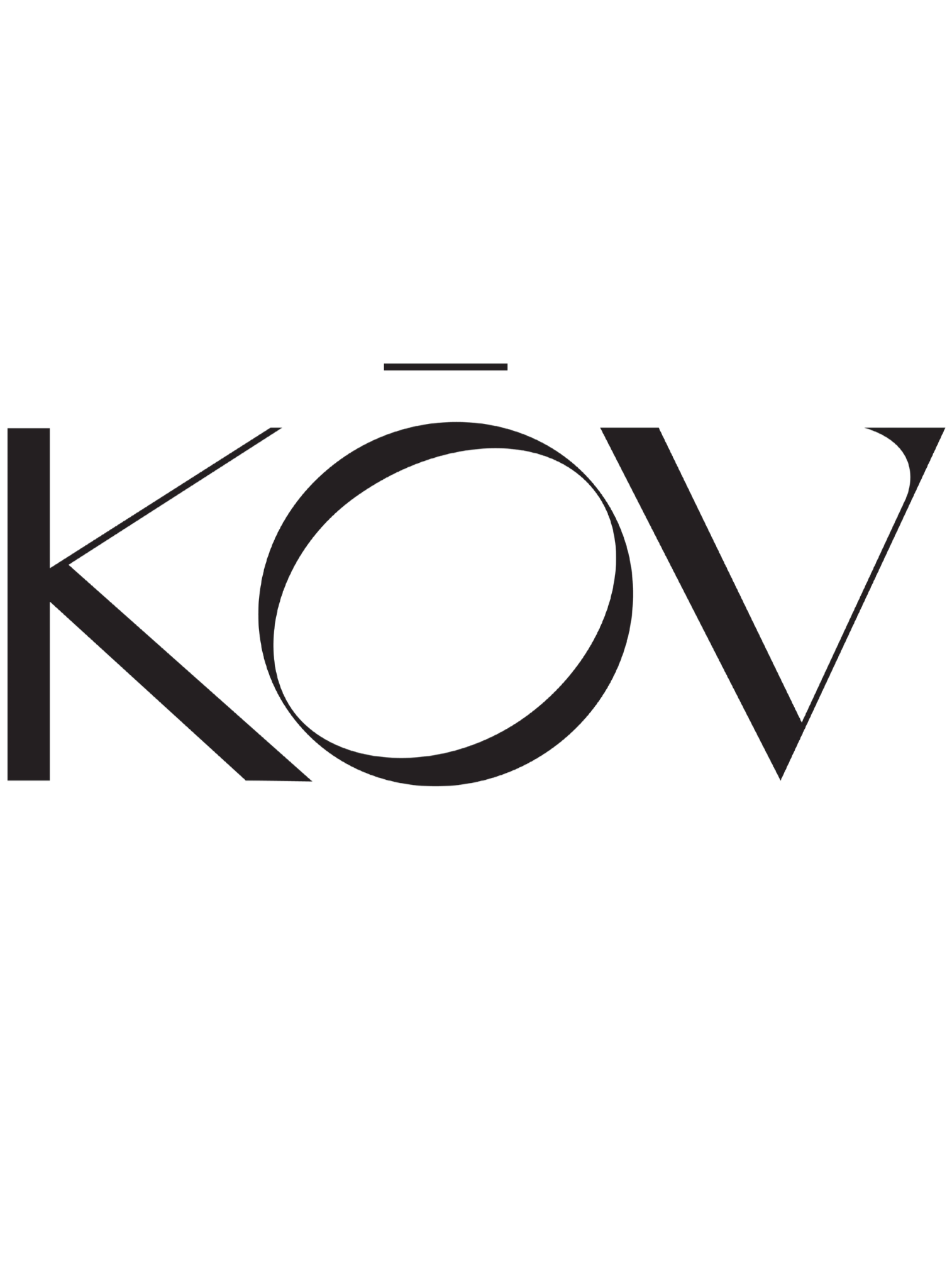 Black text on white background spelling out "KOV."