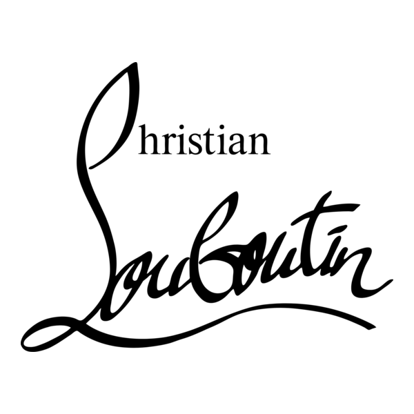 Design with the name 'Christian Lououtin' in black cursive and serif fonts on a white background.