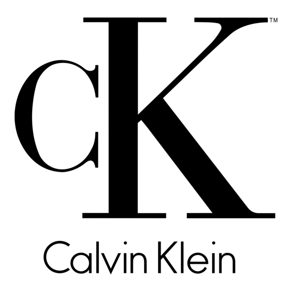 Calvin Klein logo with the letters 'ck' in large black font and 'Calvin Klein' written below.