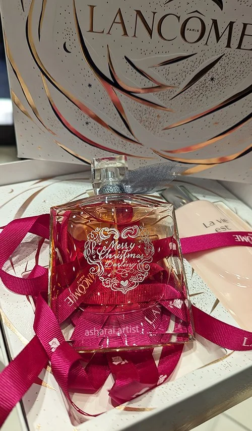 Lancôme Perfume Bottle | Hand-Engraved Christmas Personalization Yorkdale