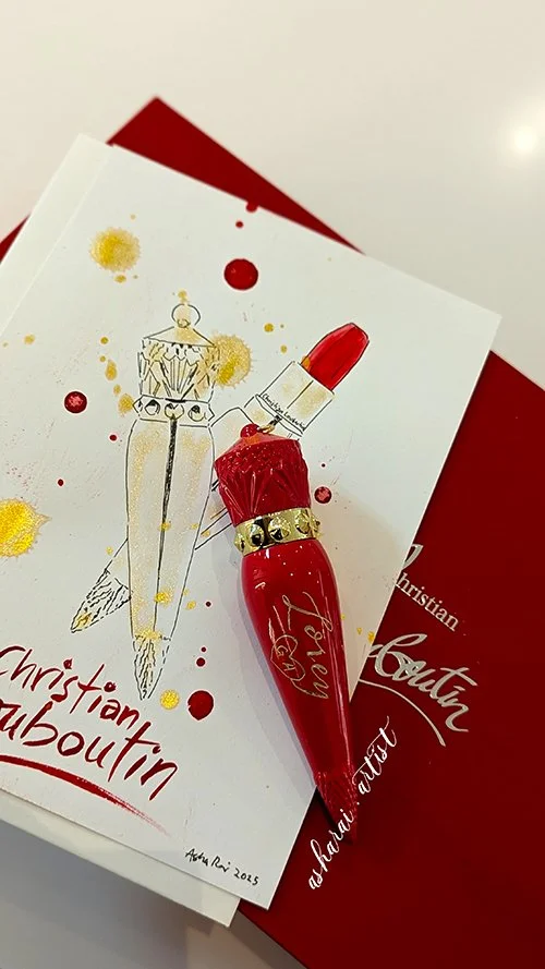 Christian Louboutin Lipstick – Watercolor Illustration