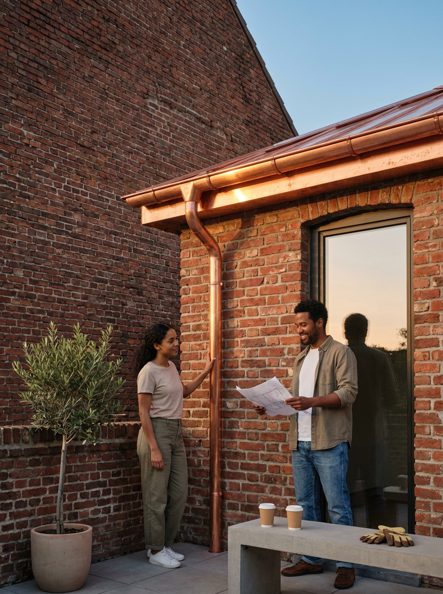 Copper Gutter Installation