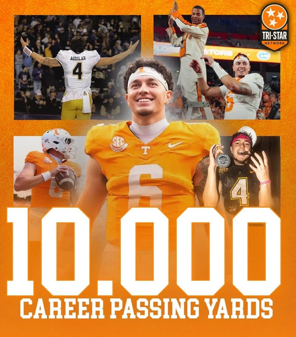 🚨 10,000 YARDS 🚨

Joey Aguilar just joined the 10K club &mdash; officially crossing 10,000 career passing yards between App State and Tennessee!