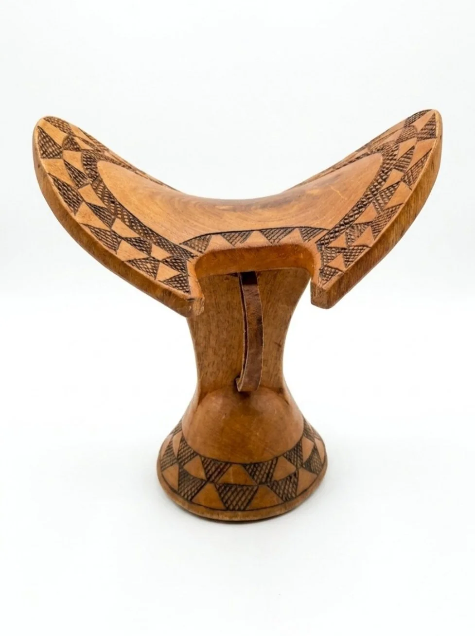 Authentic Hamar Borkoto Hand-Carved Wooden Headrest & Stool