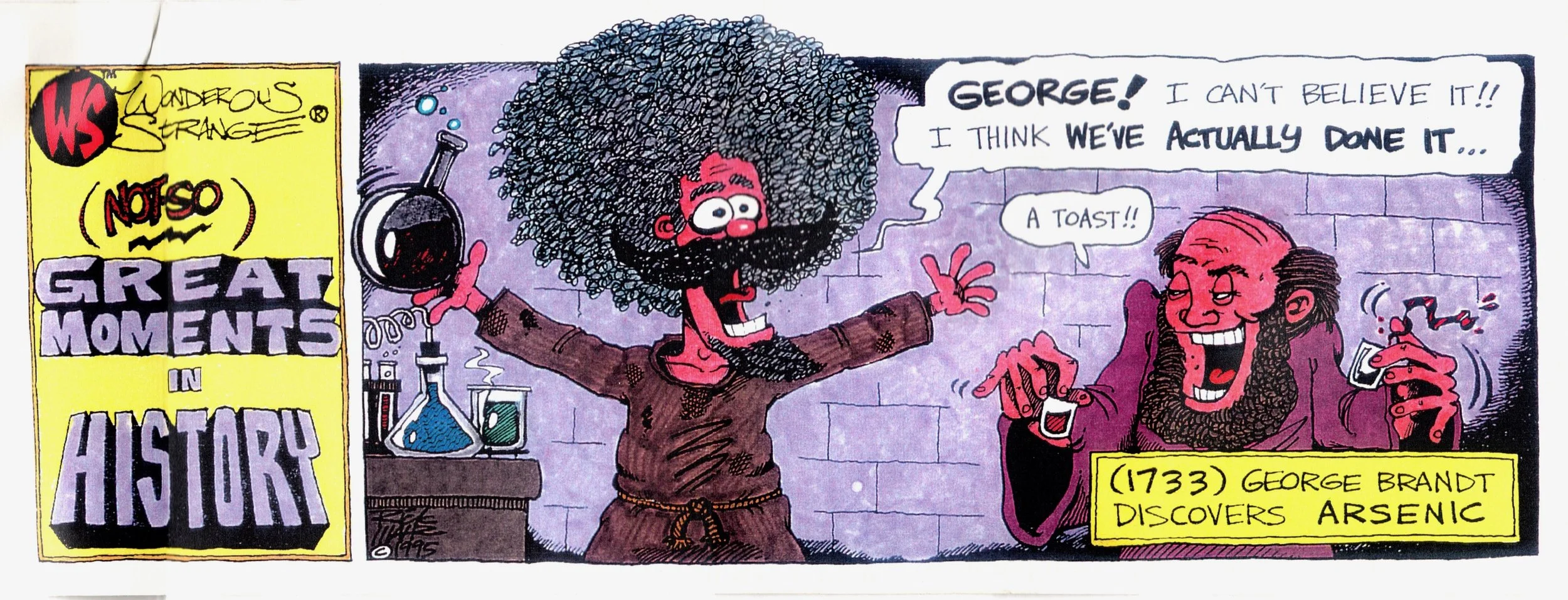 Witty comic strip from "Wonderous Strange" depicting a scene from "Not-So-Great Moments in History"