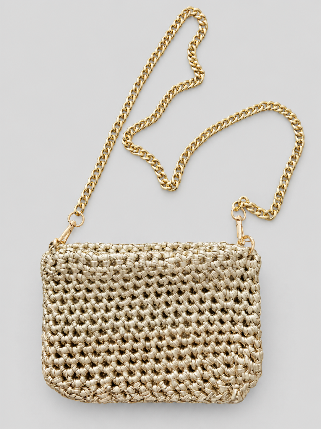 Golden Elegance Crochet Bag