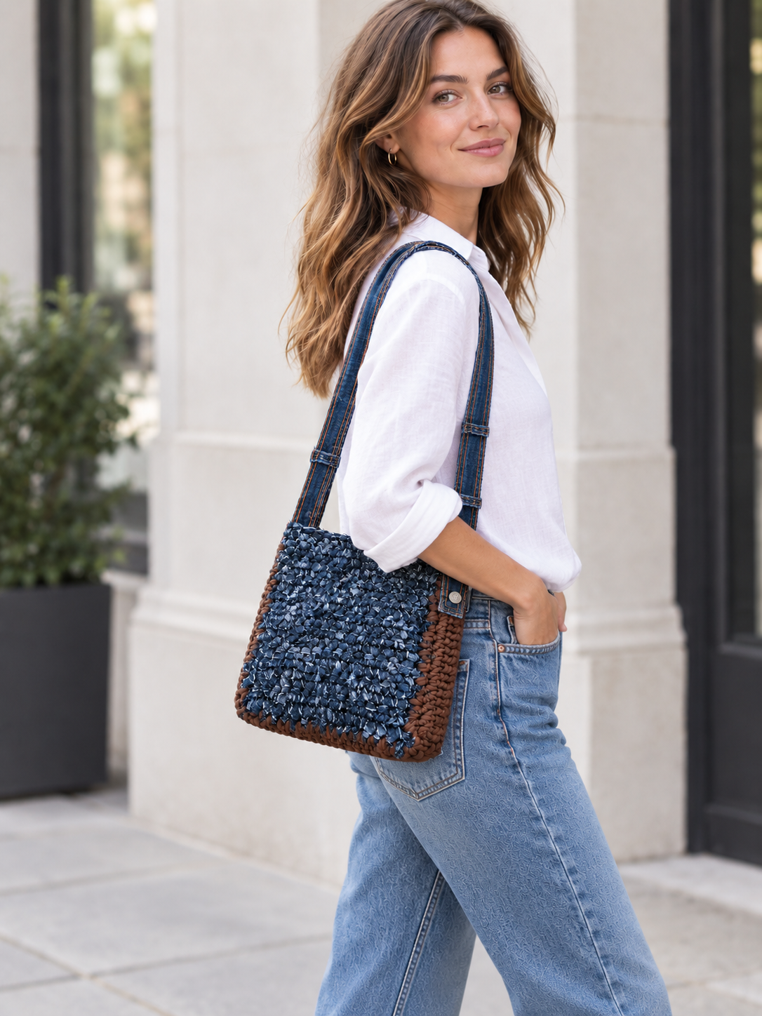 Crochet Denim bags