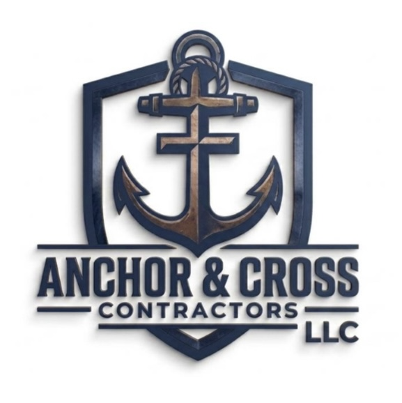 Logo of Anchor & Cross Contractors LLC with an anchor inside a shield.