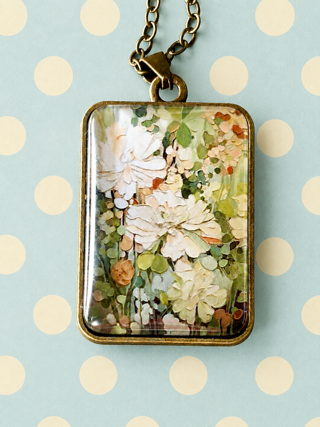 Floral Oil Painting Pendant
