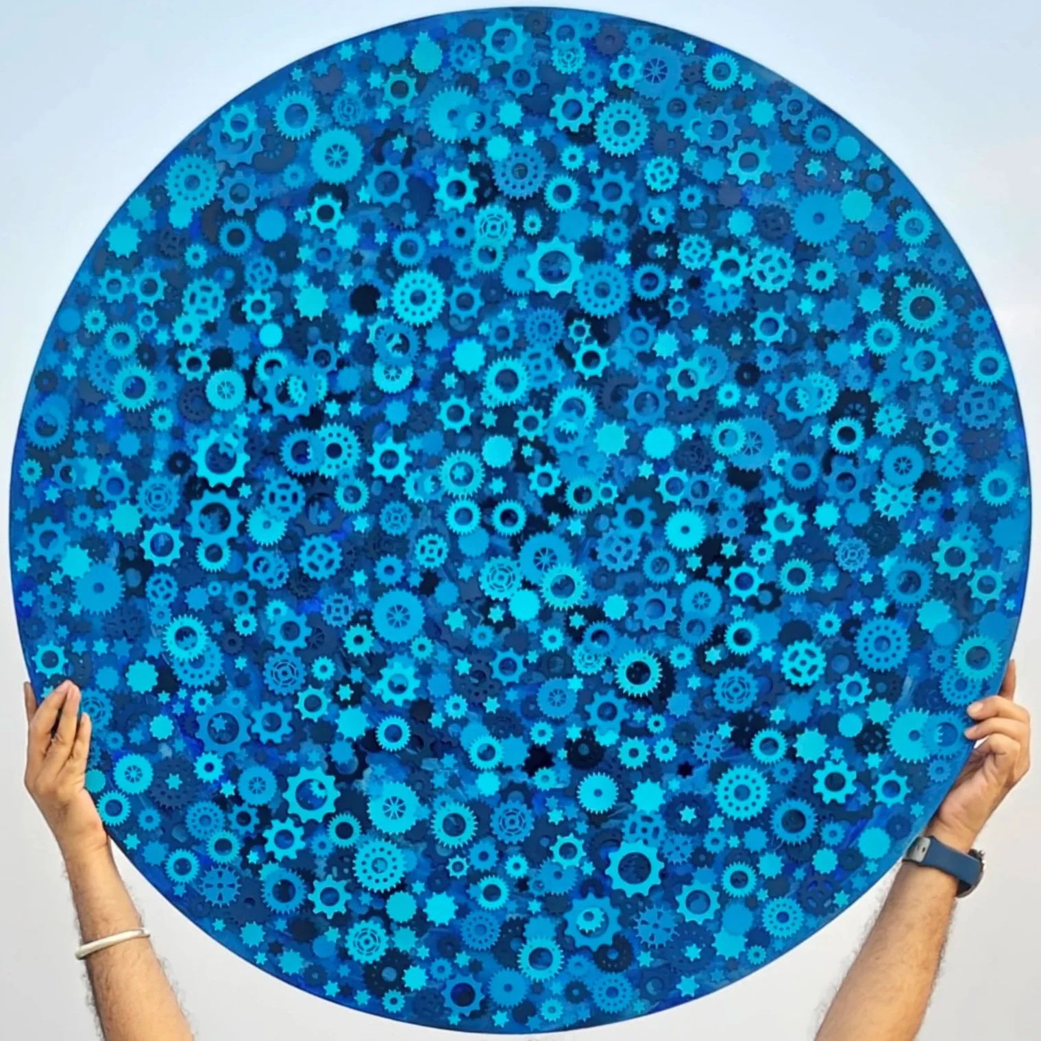 Blue Gears GearArt Paper Art Canvas Abstract