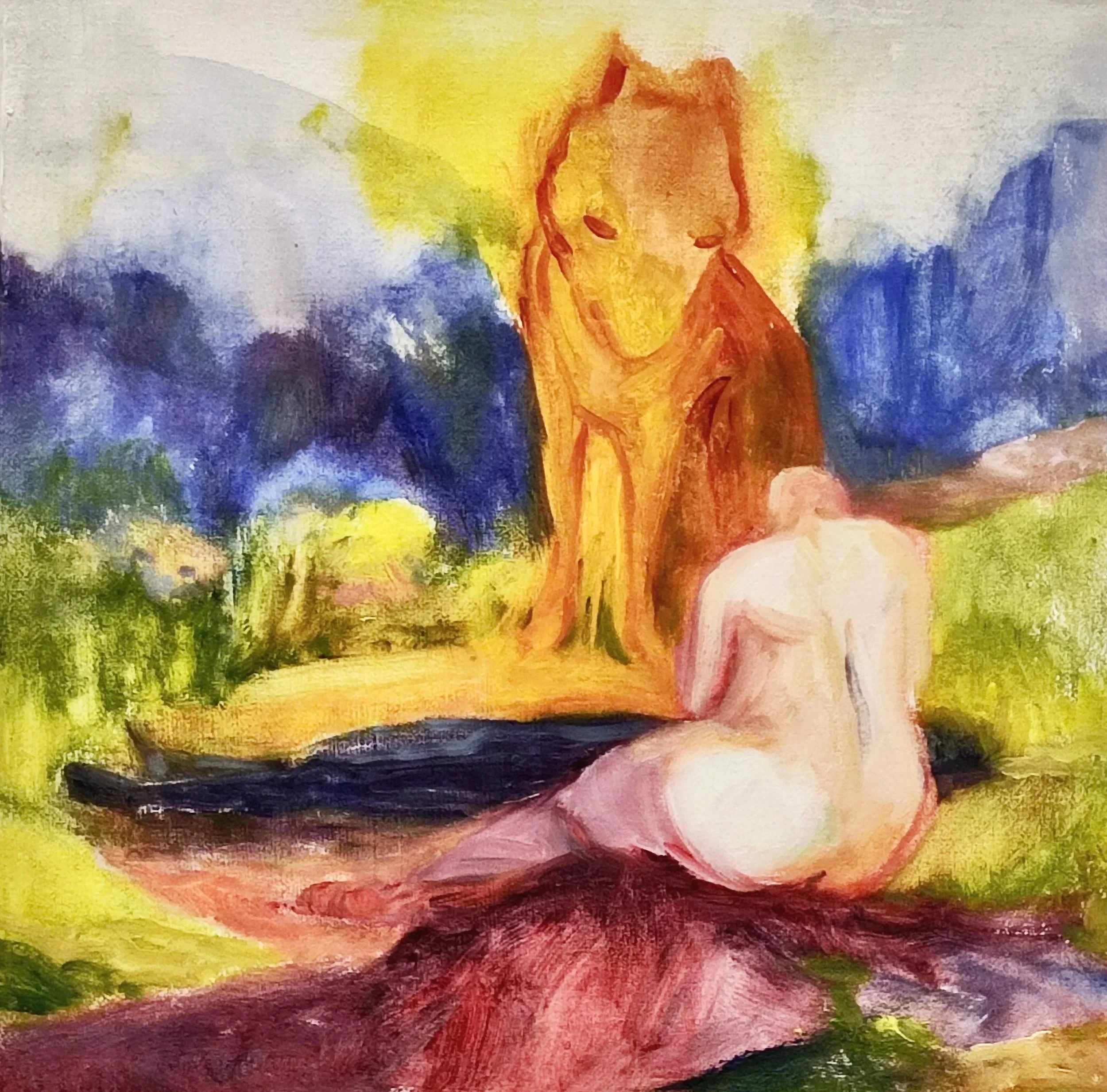 Always there, 2026. Oil on wood — 30x30cm 