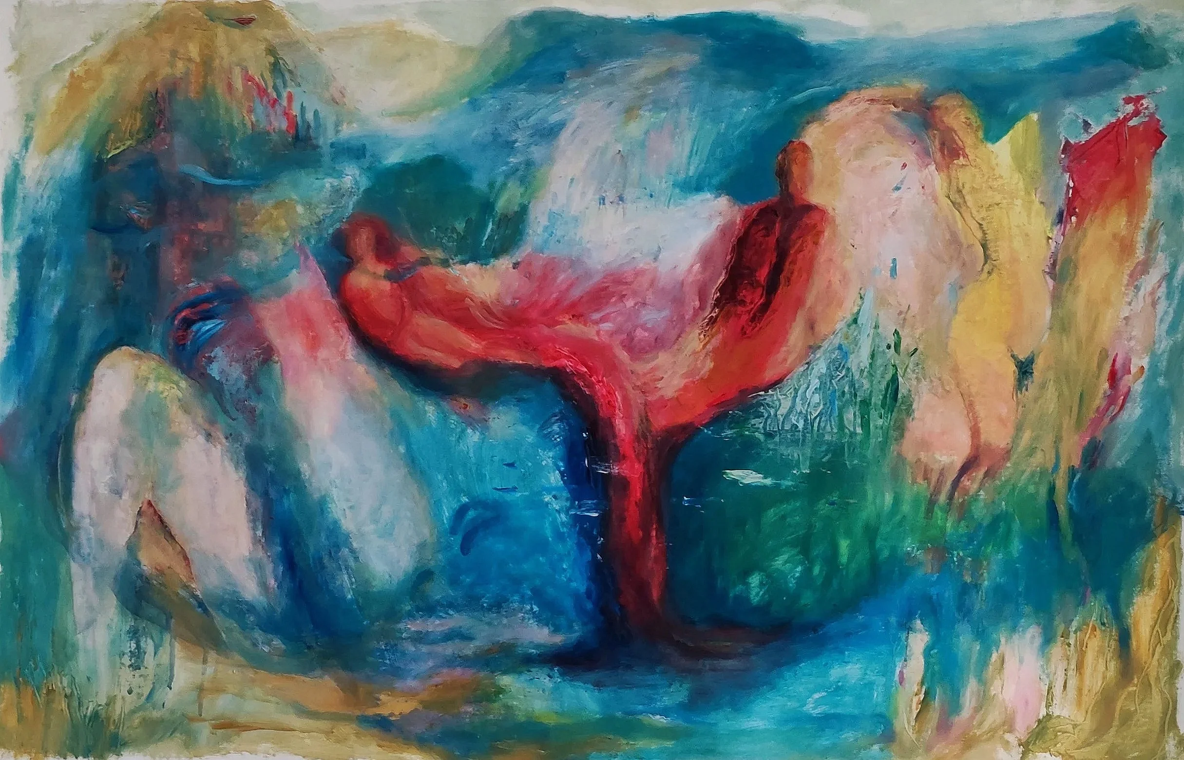 Eden, 2025. Oil on paper — 90x60cm. SOLD