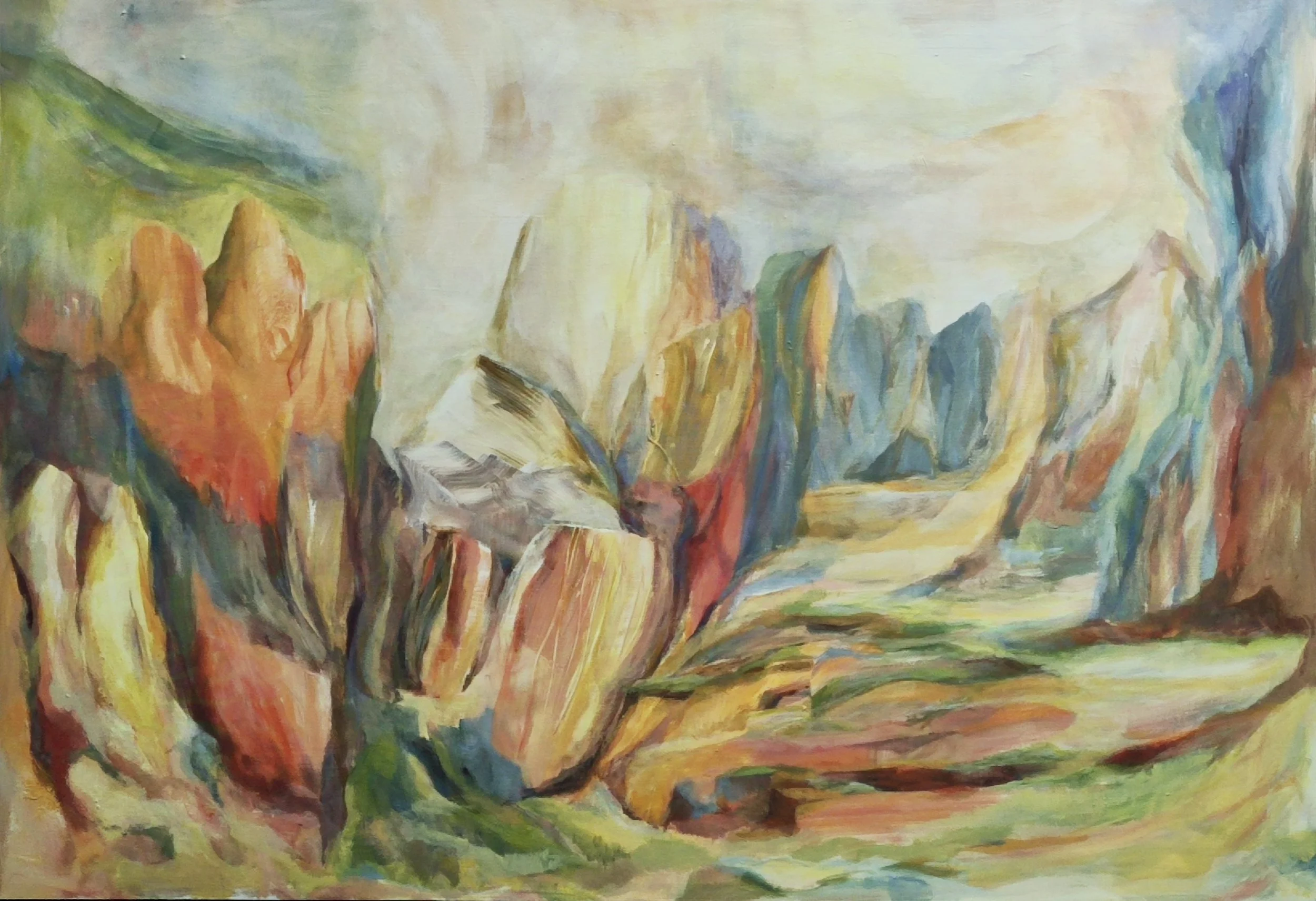 Grand paysage vert, 2024. Acrylic on MDF — 130x95cm. 