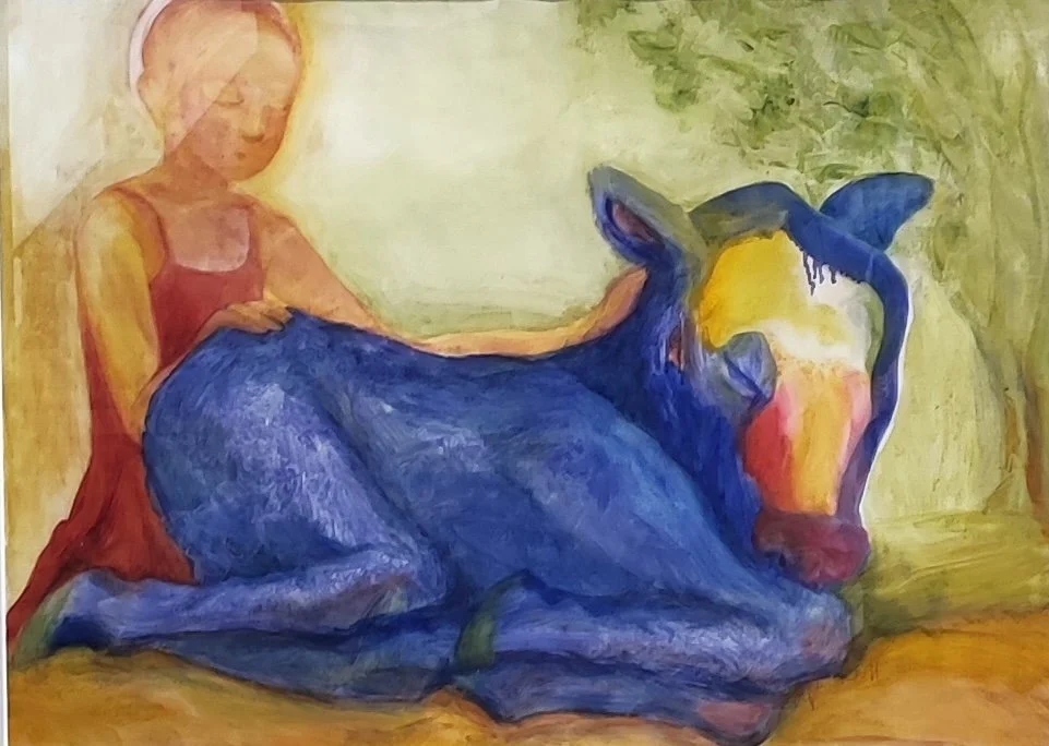 My little blue, 2025. Oil on paper  — 80x60cm. 