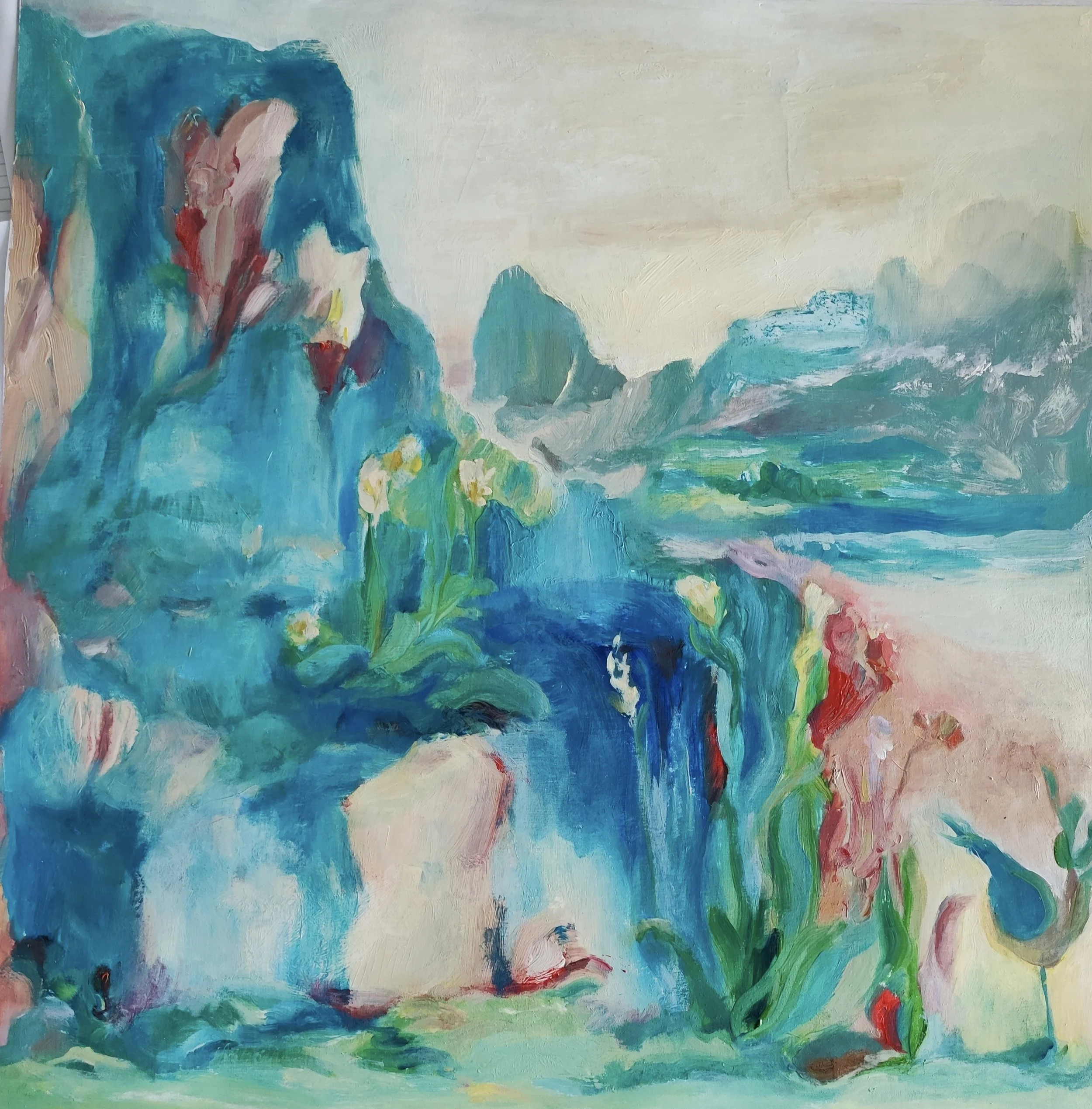 Alpenflora, 2025. Oil on paper — 50x50cm. 