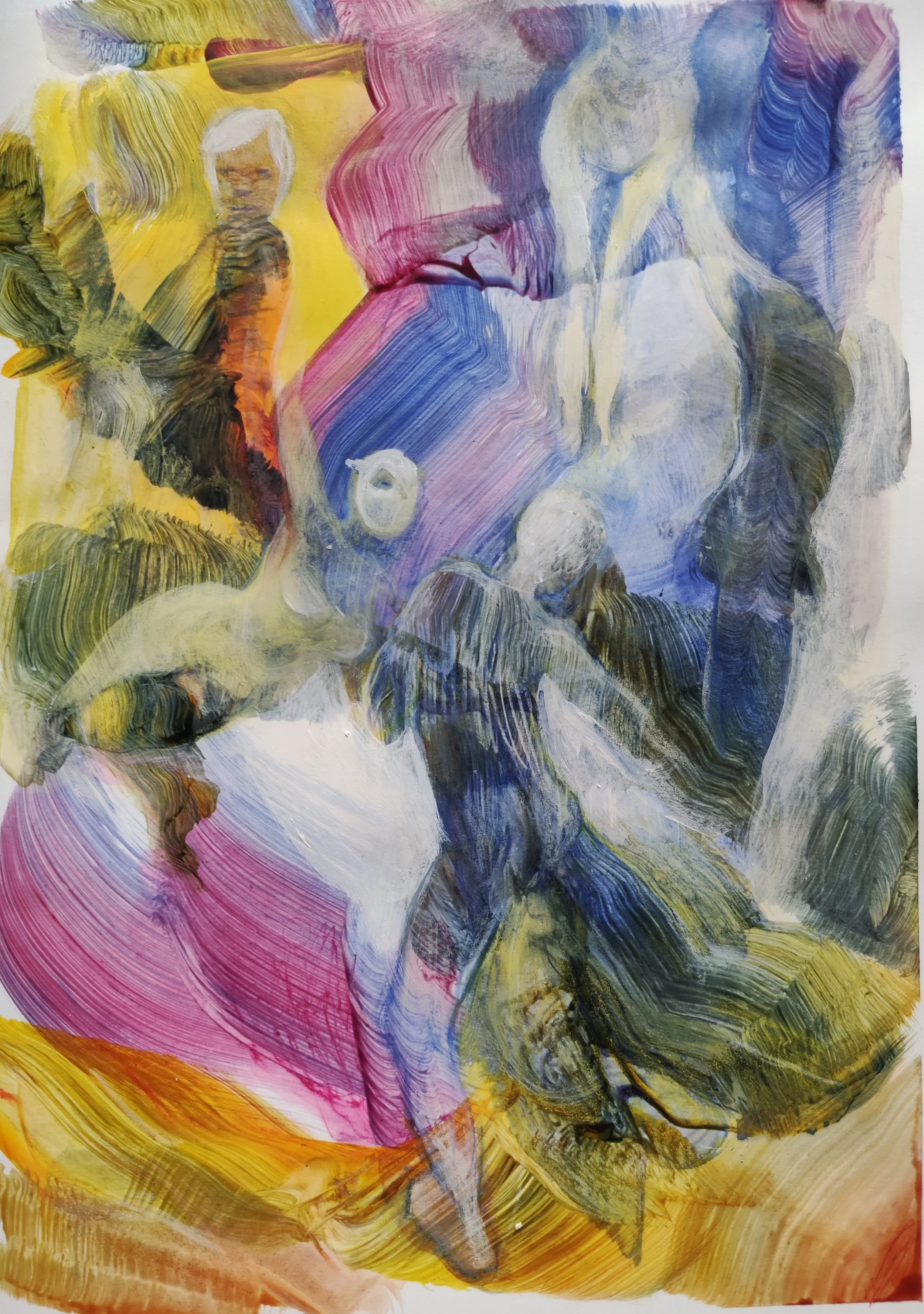 We are heroes, 2024. Acrylic ink on paper — 21x30cm. SOLD