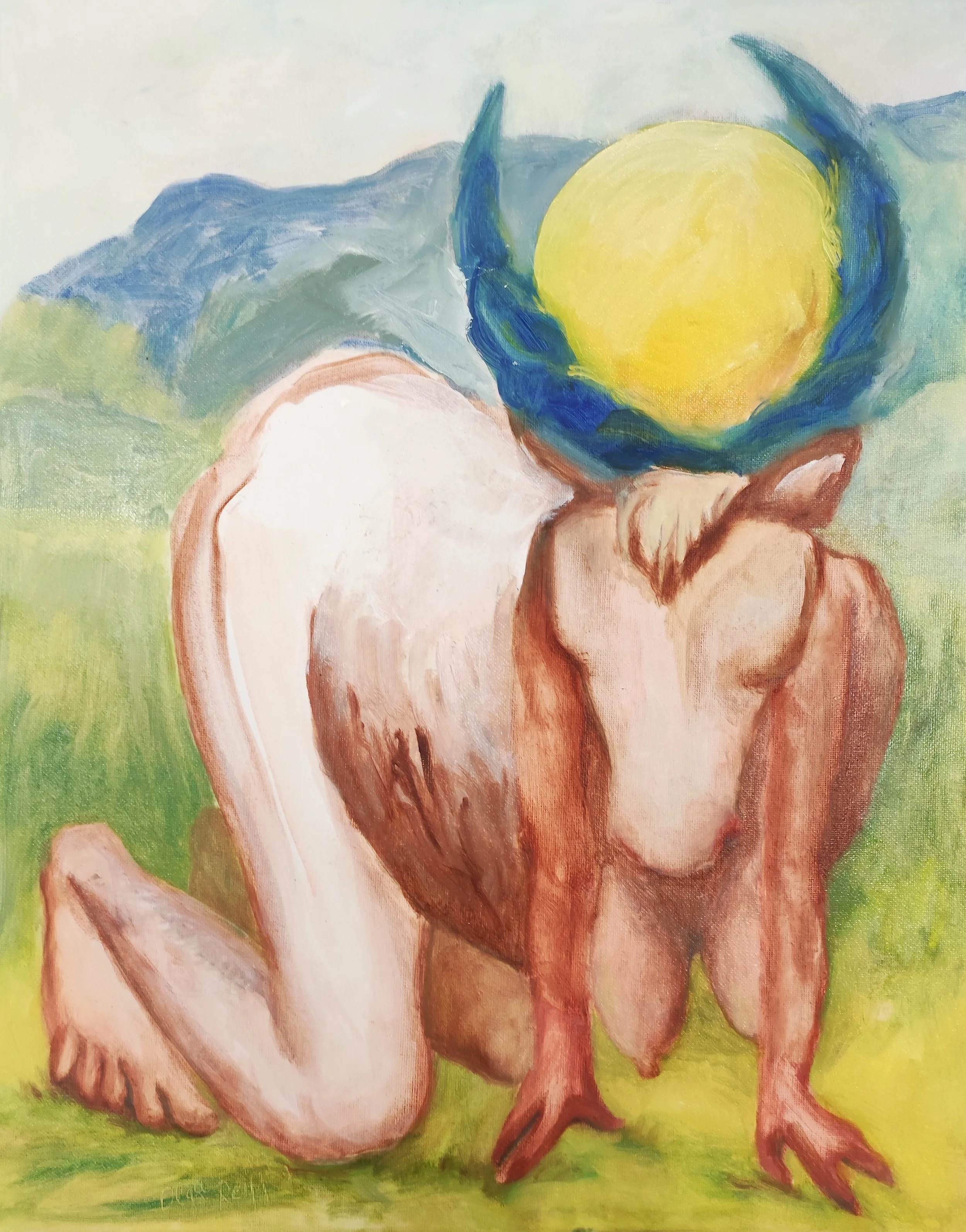 Almabtrieb, 2025. Oil on canvas - 40x60cm. 
