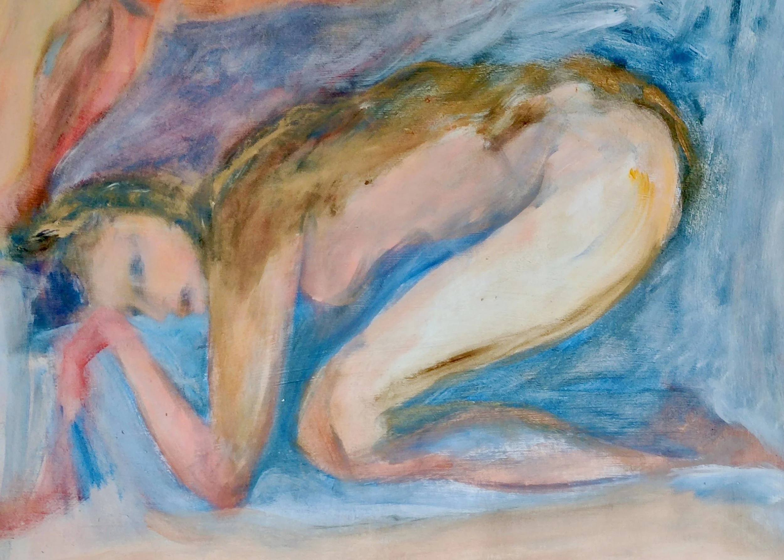 Red handed, 2024. Oil on paper— 40x50cm. 
