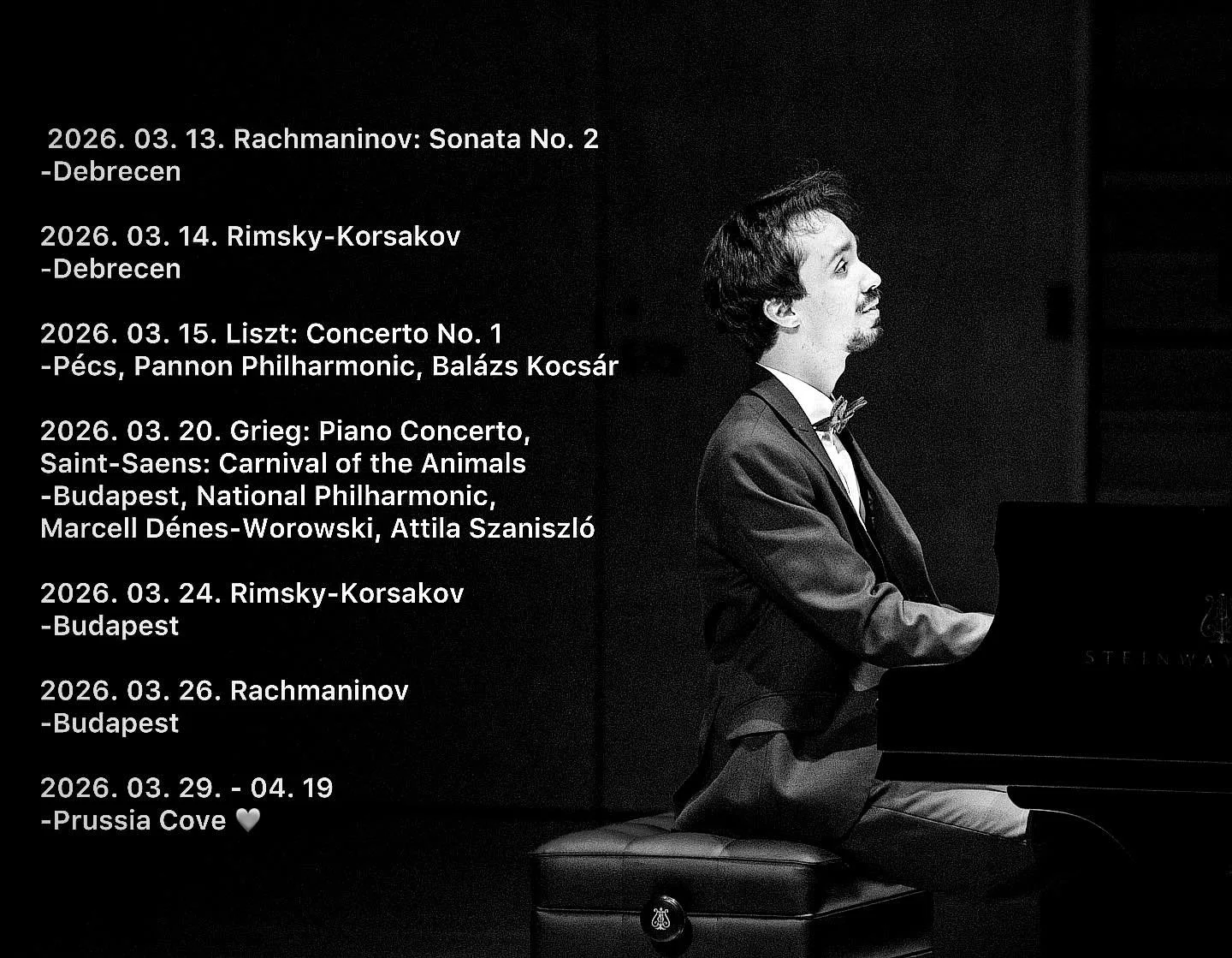 Exciting month ahead! Grateful for the opportunities and cannot wait to play Liszt 1 again. It is so much fun! 😍