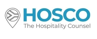 HOSCO logo with a shield icon and the text 'HOSCO' in blue, and 'The Hospitality Counsel' below.