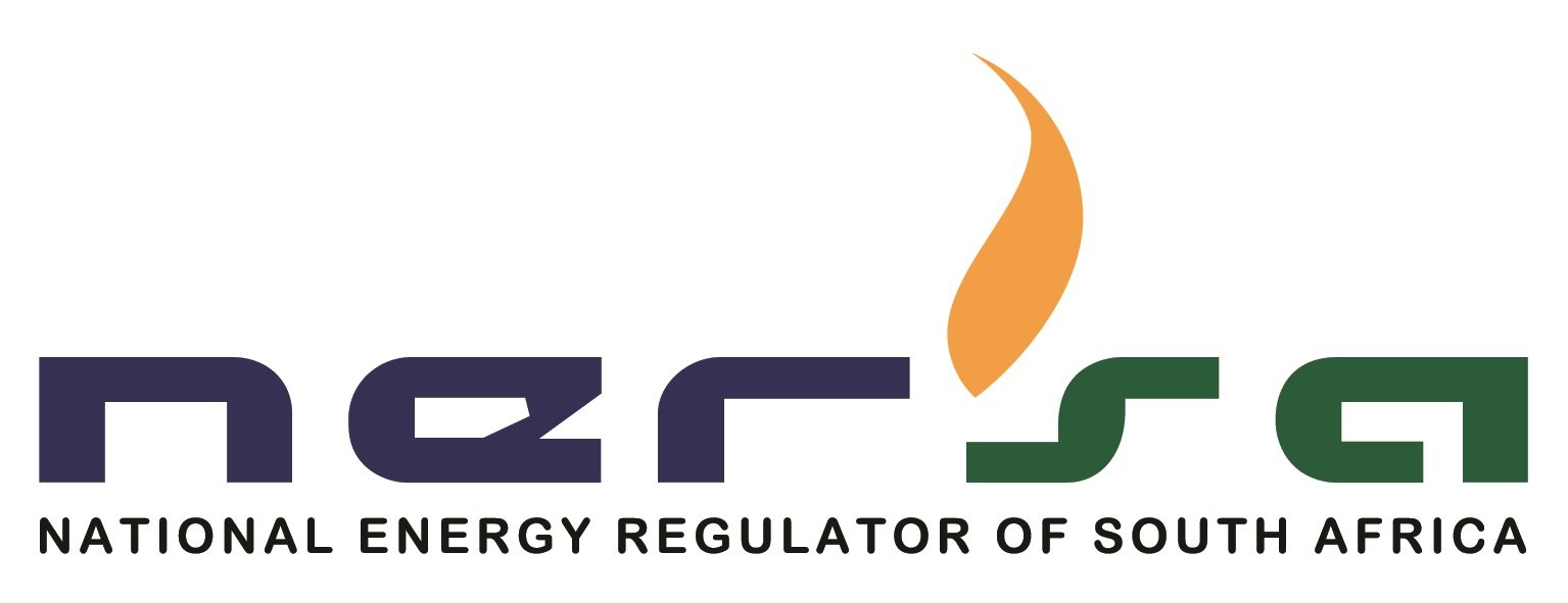 Logo of the National Energy Regulator of South Africa featuring stylized text and a flame icon.