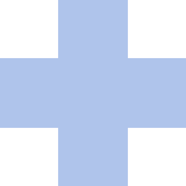 A light blue medical cross symbol on a white background.