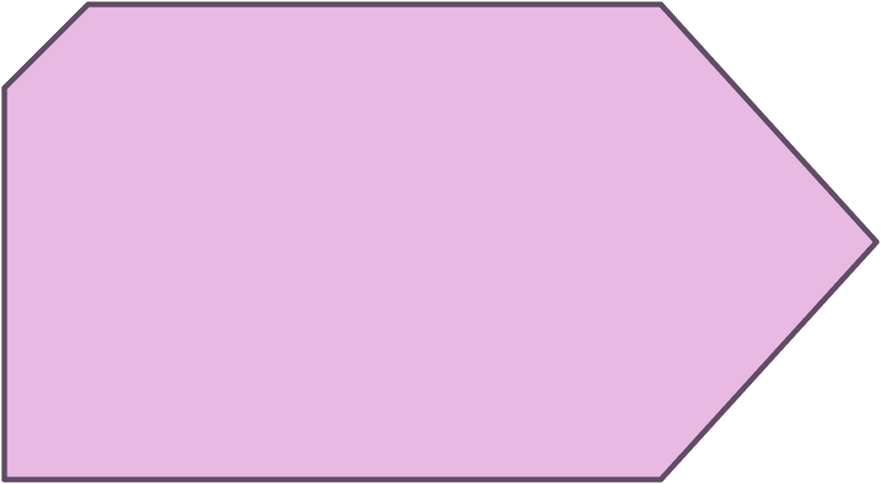 A large, purple, right-pointing arrow with a black outline.