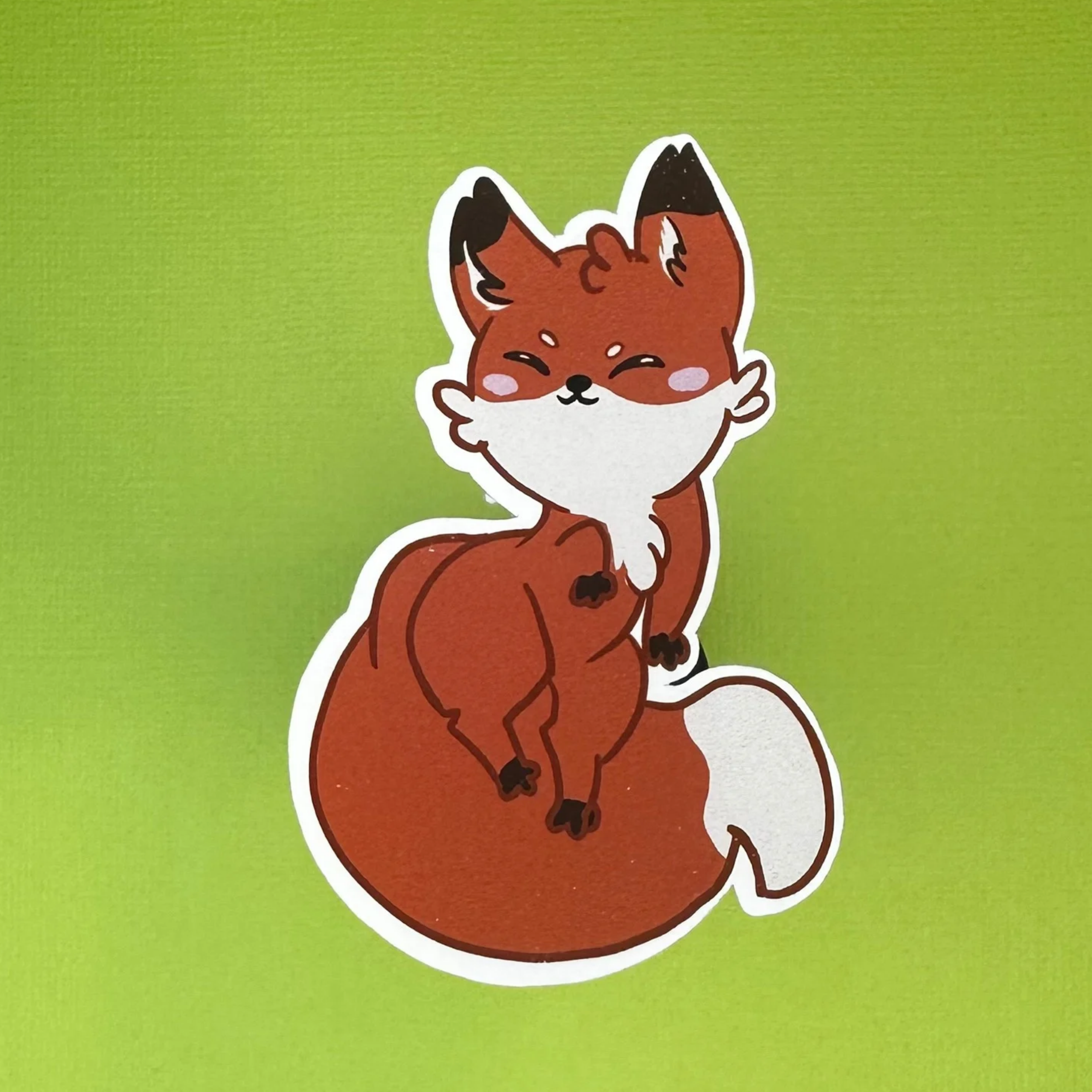 Kawaii Fox Die Cut Sticker