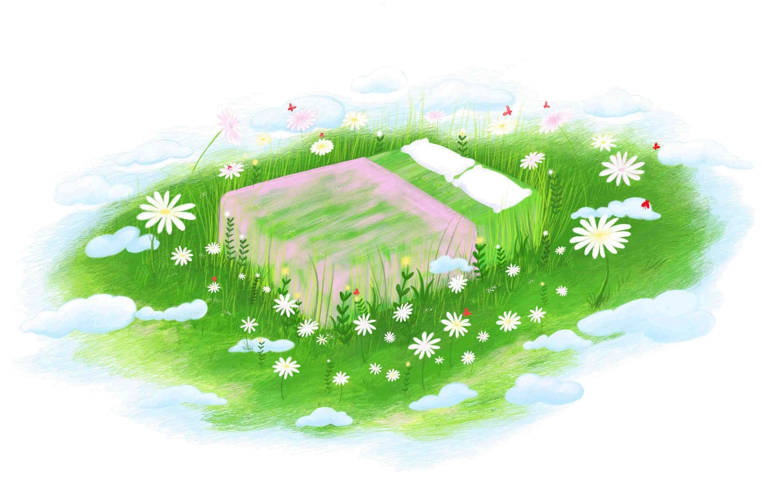 Bed of Grass and Flowers .jpeg