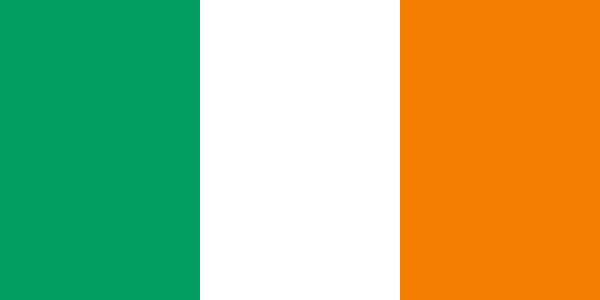 Irish Camera Operator based in London. Irish flag with three vertical stripes: green, white, and orange.