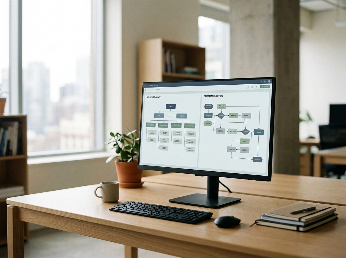 A computer screen with compliance charts
