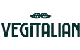 Logo met de tekst 'The Vegan Italian' in een donkerblauwe kleur.