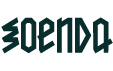 Het logo van SOENDA in blauw en zwart