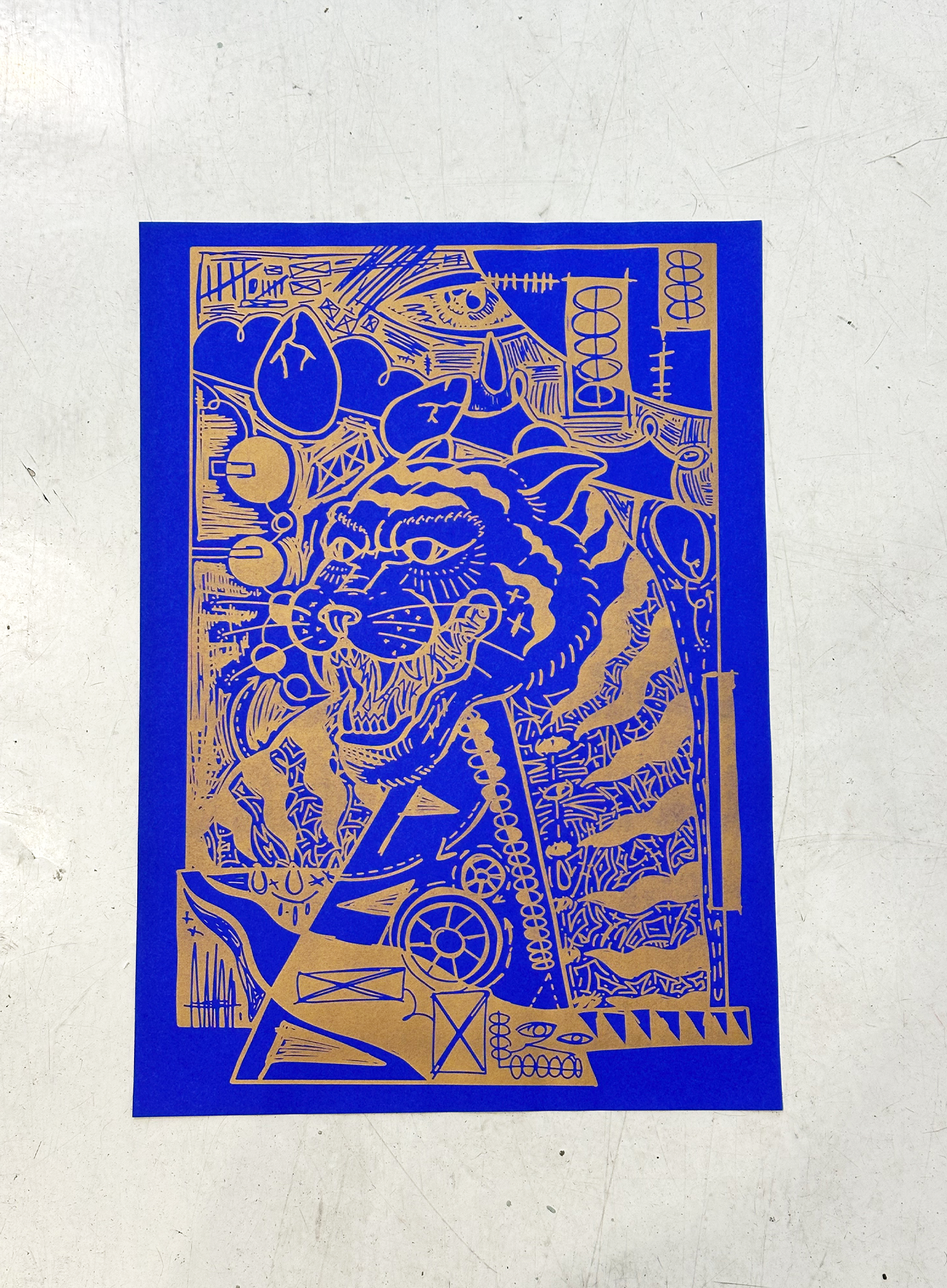 'HORANGI' Golden Riso Fine Art Print A2