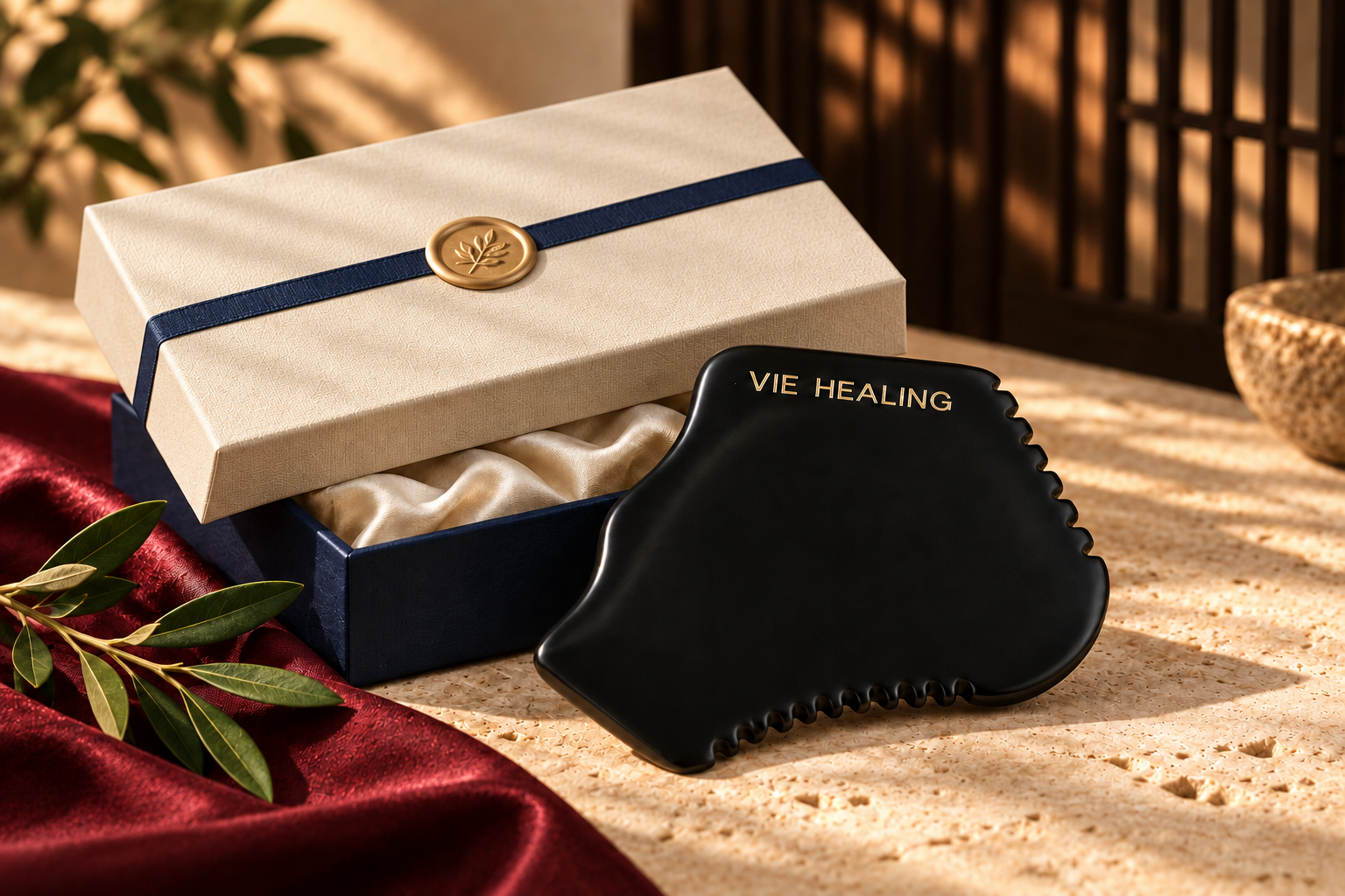 Vie Healing Bianstone with gift box for facial massage and wellness rituals