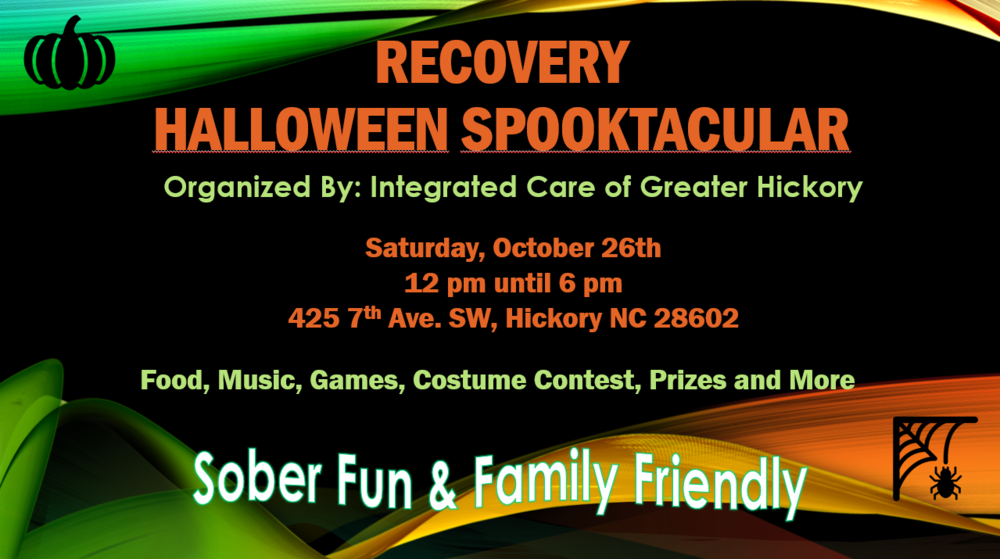 The Scary Fun Season is FAST APPROACHING. Saturday, October 26th, 2019, from 12 noon to 6 pm Integrated Care of Greater Hickory at 425 7th Ave SW, Hickory NC will be hosting its RECOVERY HALLOWEEN SPOOKTACULR. Get free tickets on eventbrite for the …