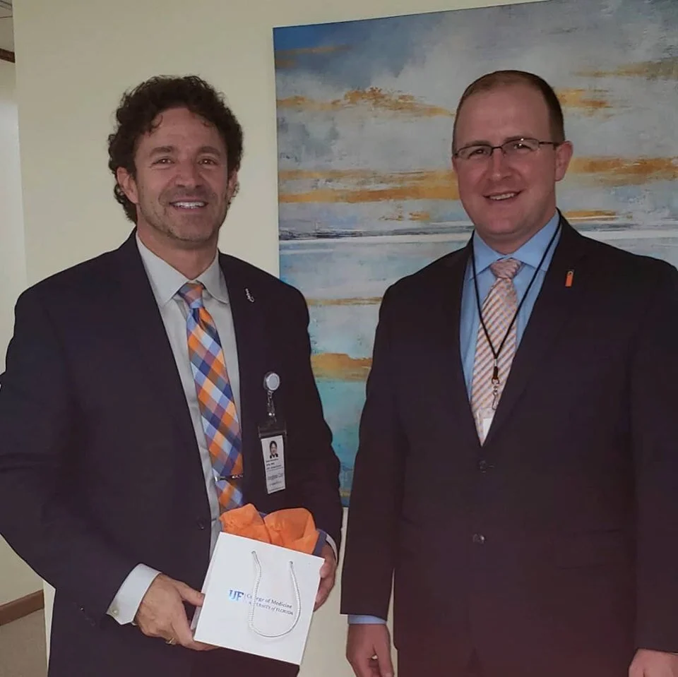 What an honor to get a visit today from Nate Cross, Assistant Director of Development &amp; Alumni Affairs at the University of Florida's College of Medicine, my old Alma Mater. We discussed not only the changes we have seen in healthcare, particula…