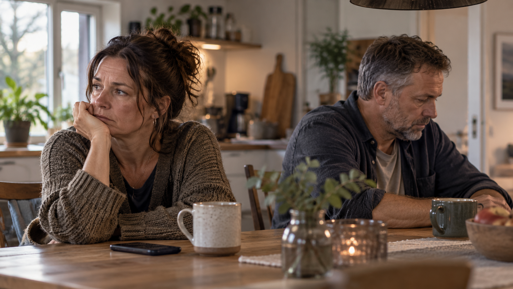 Nordisk par, der oplever afstand og belastning i parforholdet i forbindelse med misbrug