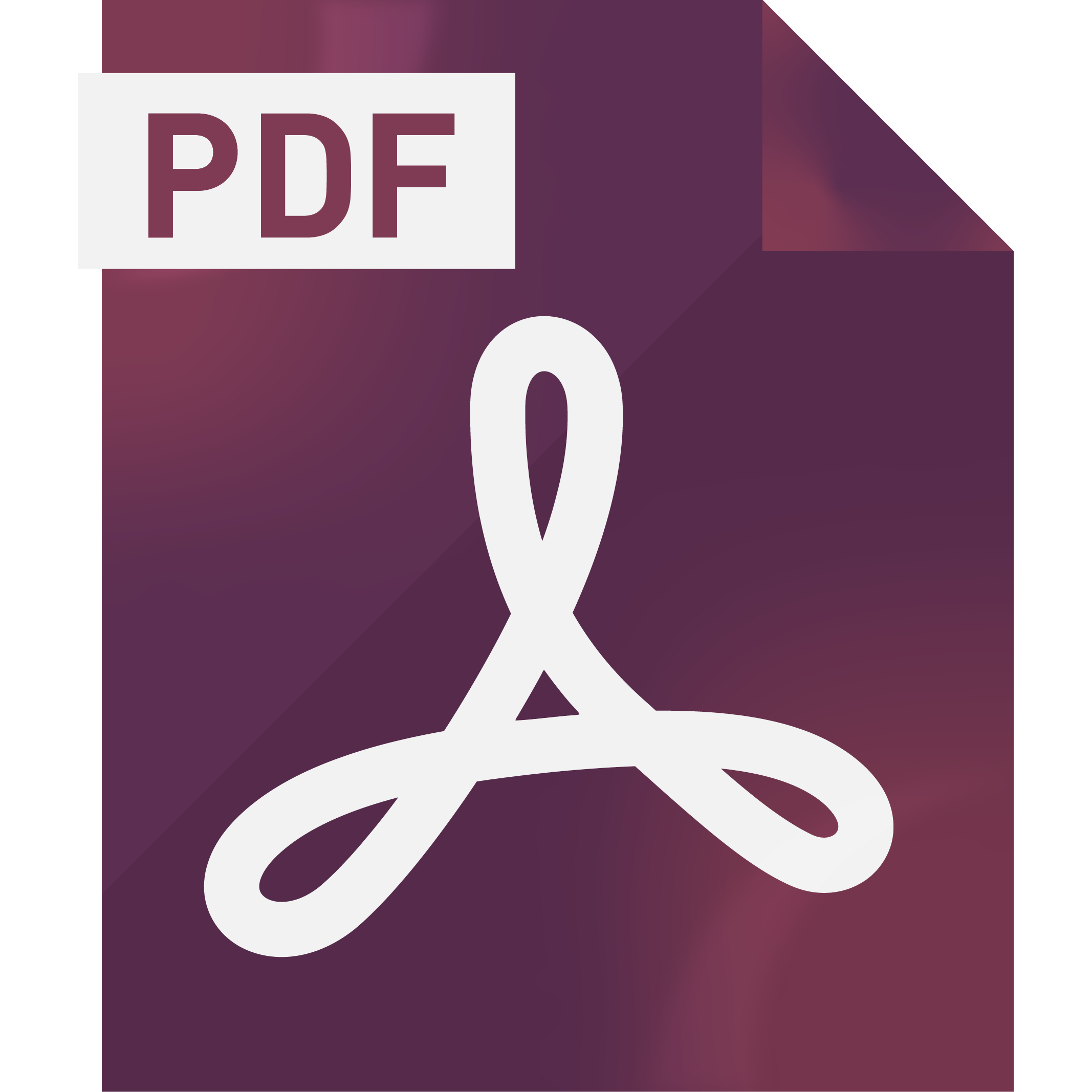 Purple PDF icon and bold text 'PDF' in purple.