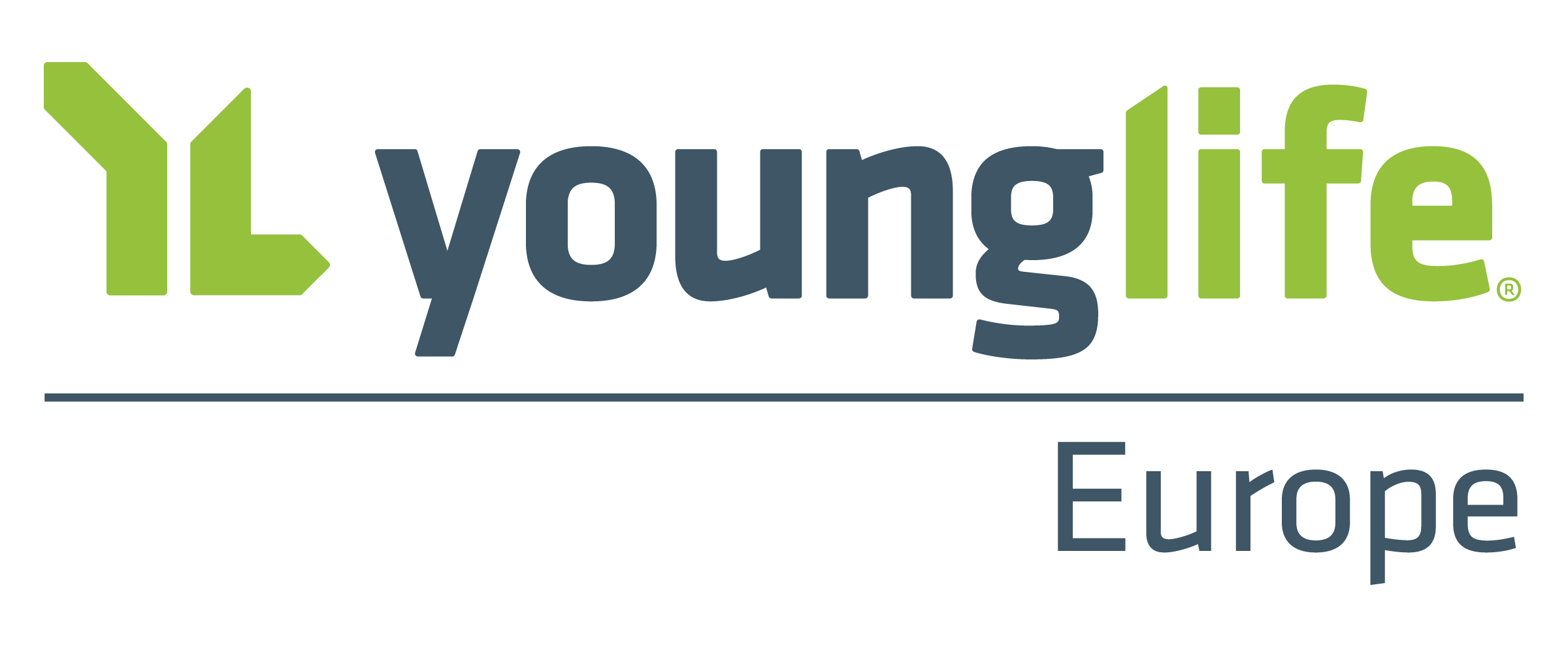 Young Life Europe logo with the words 'Young Life' in dark blue and green, and 'Europe' in dark gray underneath.