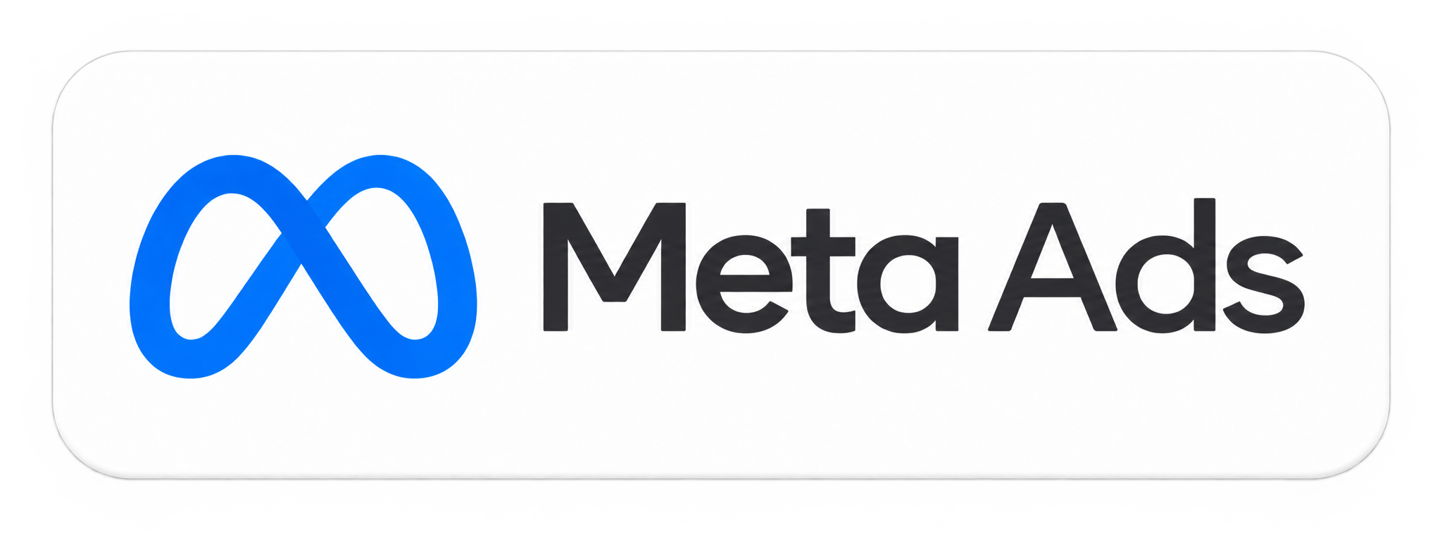 Logo de Meta Ads, con un icono azul y el texto 'Meta Ads' en negro.