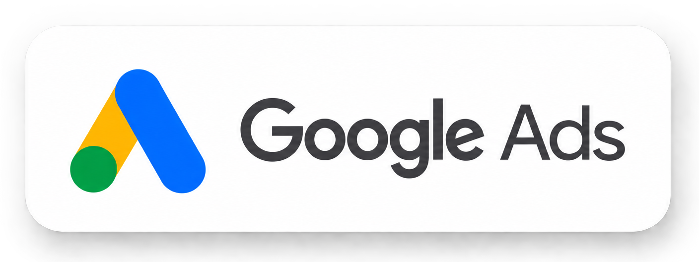 Logotipo de Google Ads en colores azul, verde, amarillo y negro sobre fondo blanco.