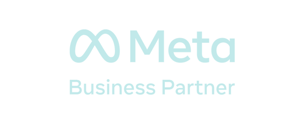 Logotipo de Meta con el texto 'Business Partner' en fondo negro.