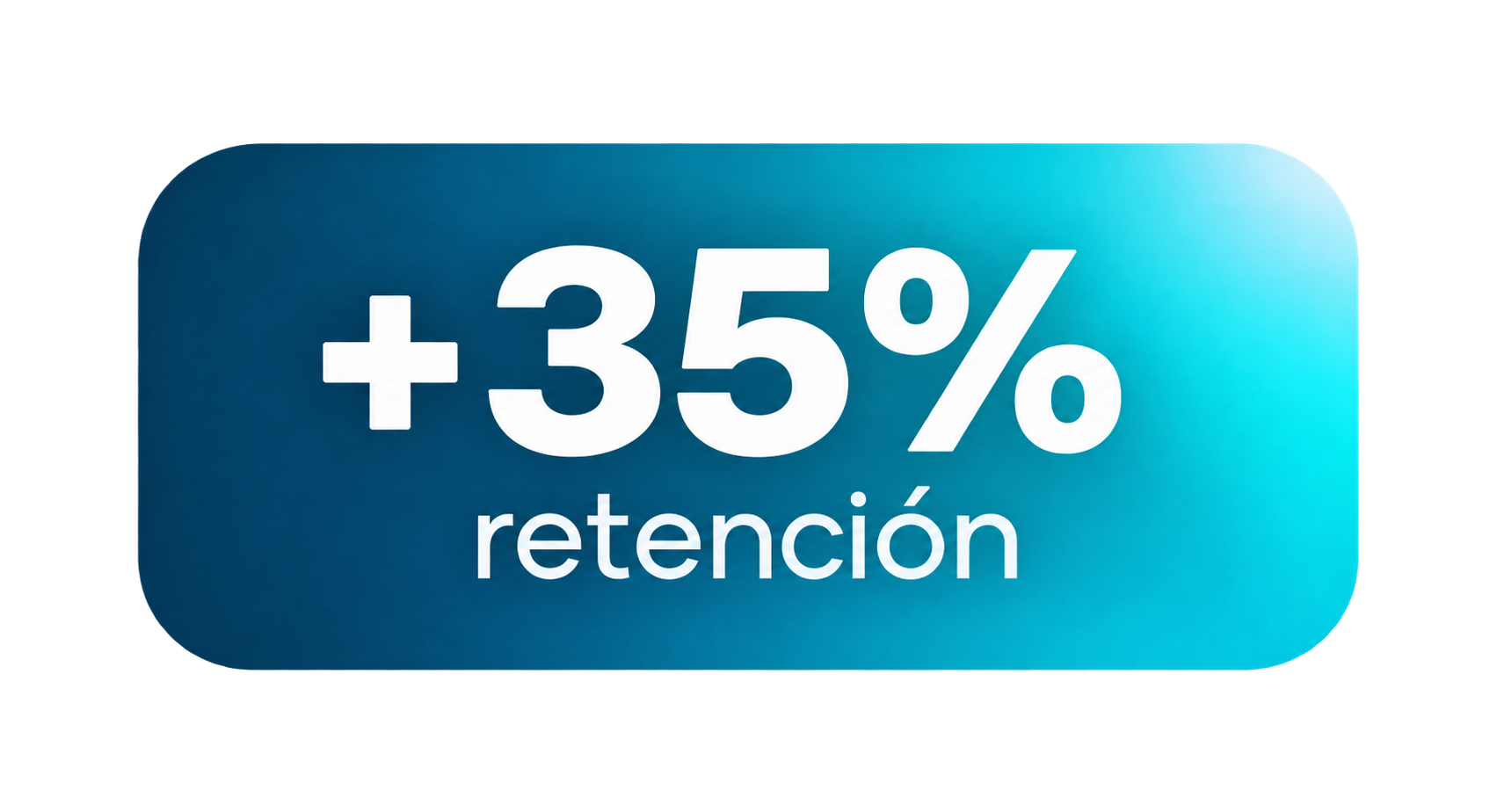 Gráfico que muestra un aumento del 35% en la retención.