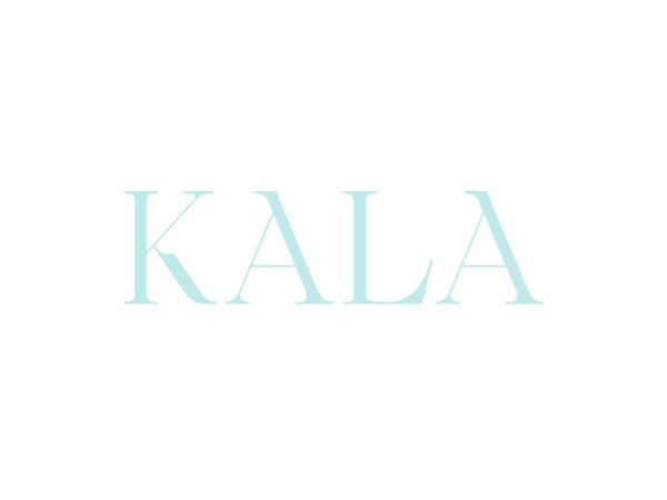 Texto que dice 'KALA' en letras grandes y claras sobre fondo blanco