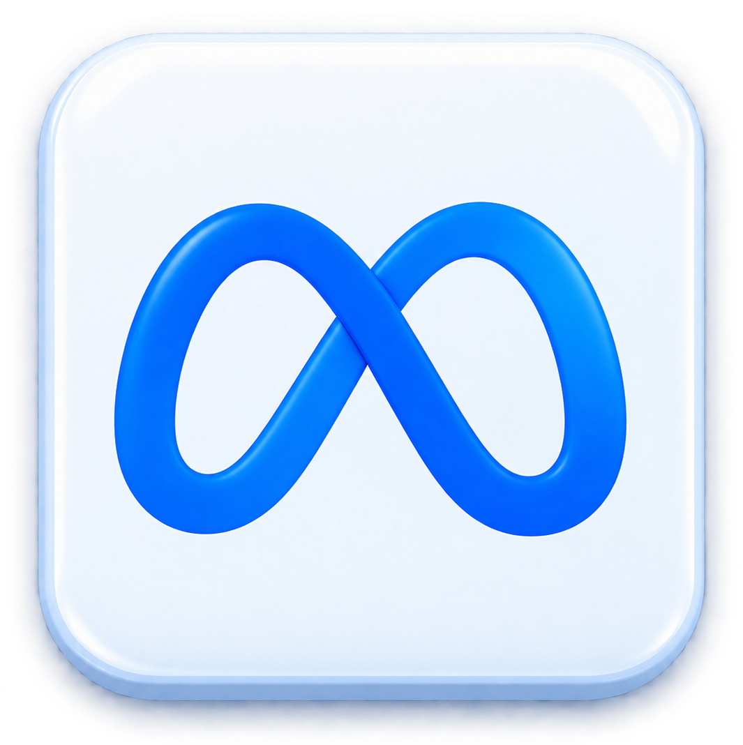 Icono digital con símbolo de infinito de color azul en fondo blanco
