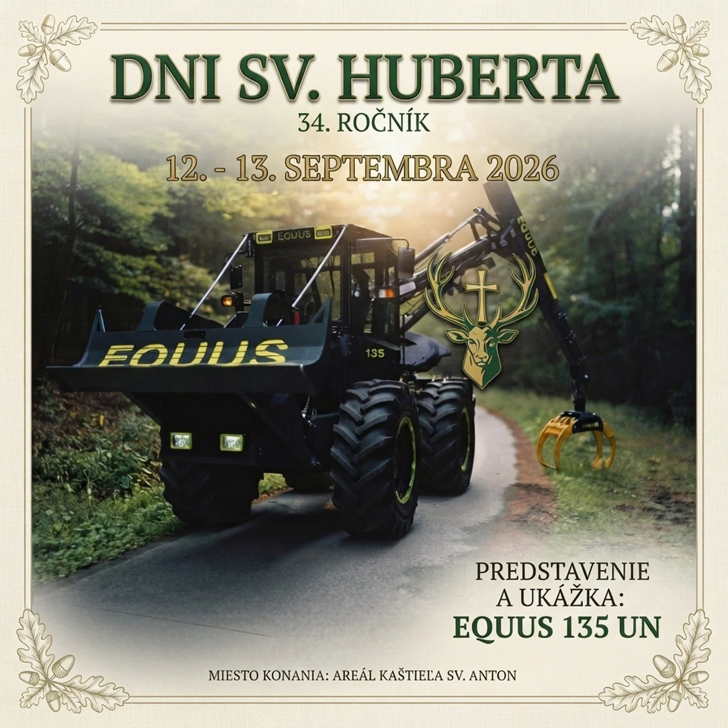 Už tento v&iacute;kend (12. &ndash; 13. septembra 2026) sa v malebnom are&aacute;li Ka&scaron;tieľa Sv. Anton uskutočn&iacute; už 34. ročn&iacute;k tradičn&eacute;ho podujatia Dni sv. Huberta! 🌲🦌

Hlavn&yacute;m l&aacute;kadlom pre v&scaron;etk&yac